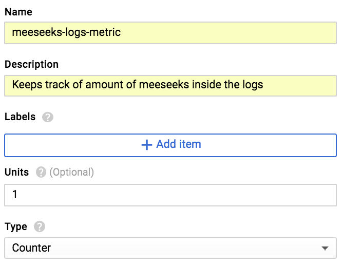 Meeseeks log metric
